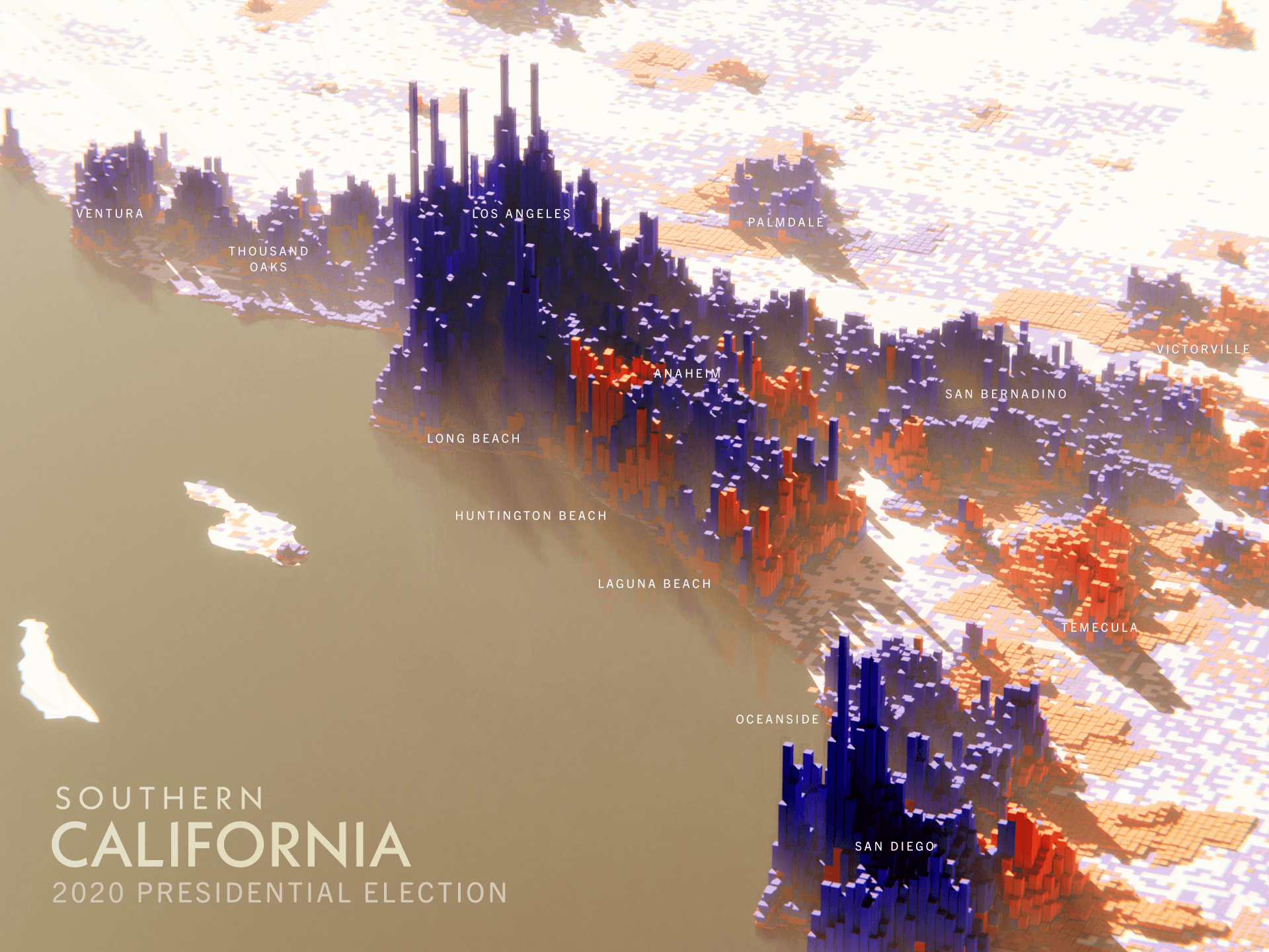 Los Angeles Cityscape of Votes