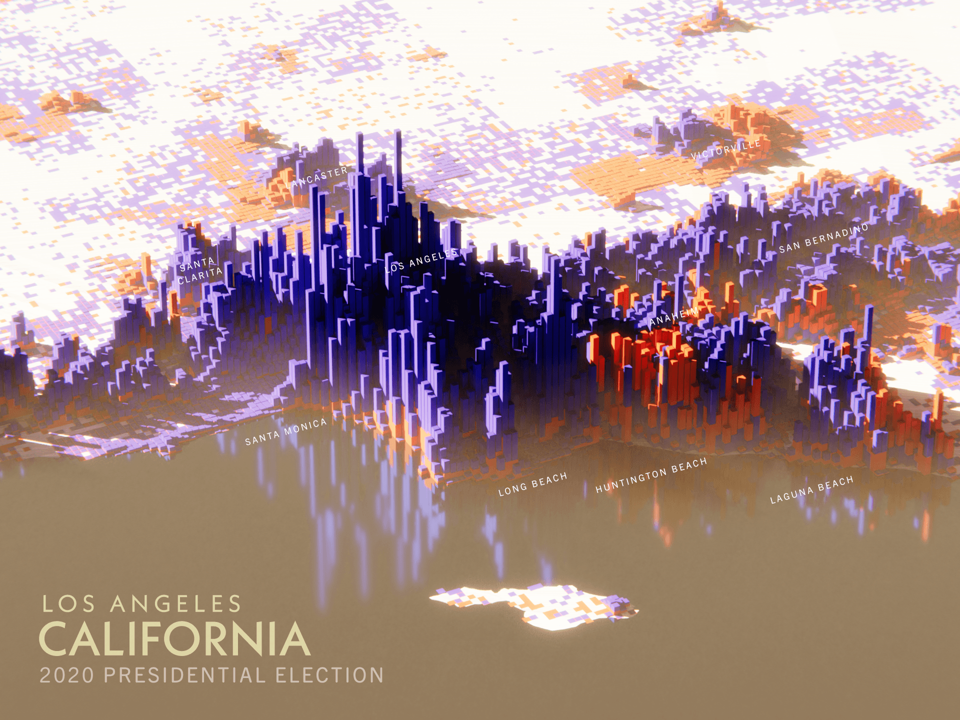 Los Angeles Cityscape of Votes