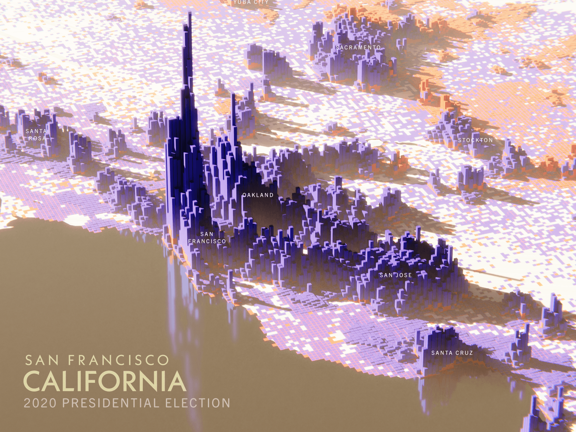 Los Angeles Cityscape of Votes