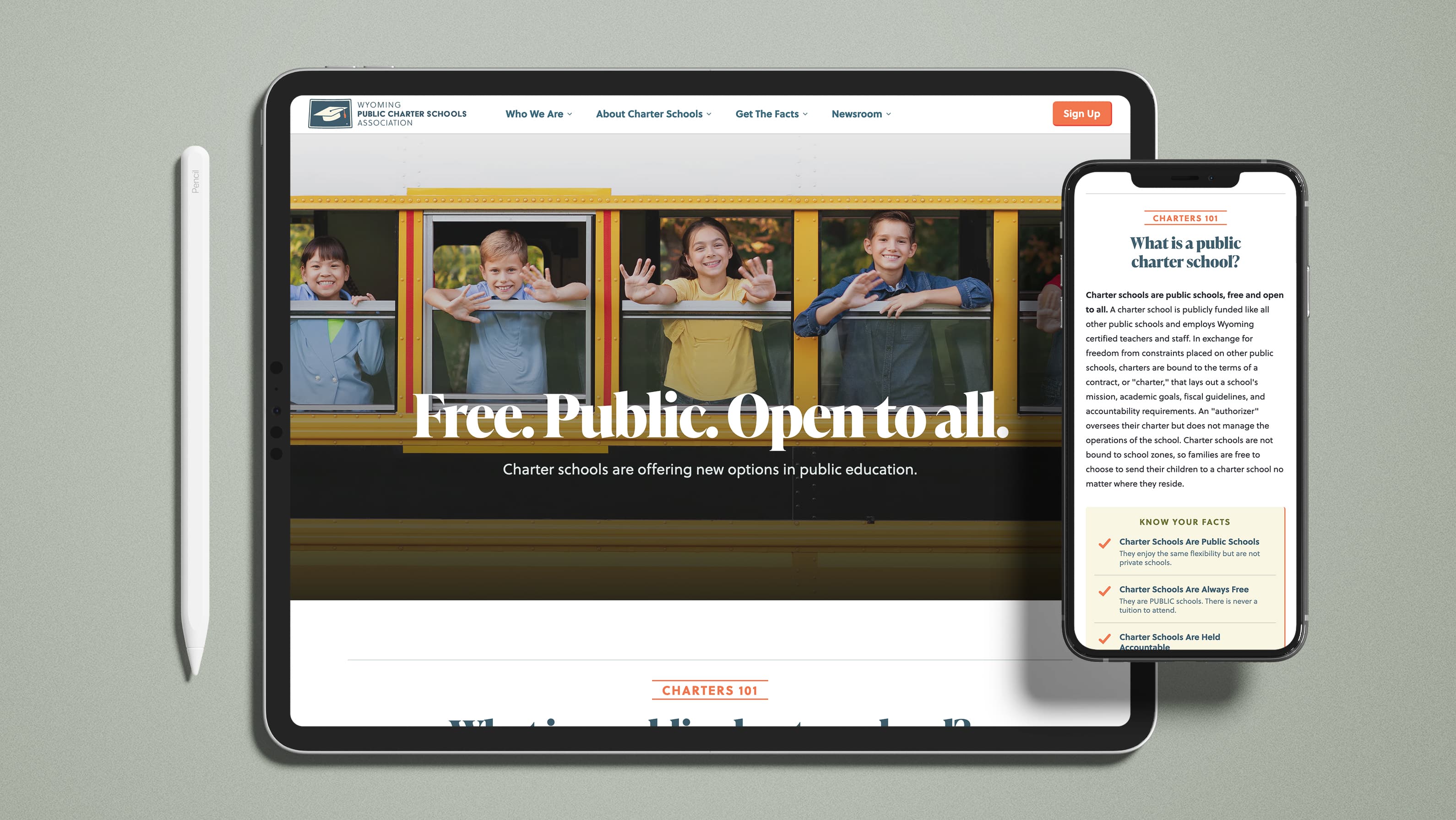Wyoming Charter Schools Tablet & Phone mockup